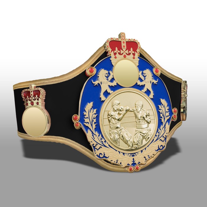 QUEENSBURY PRO LEATHER BOXING CHAMPIONSHIP BELT-QUEEN/BLUE/G/BOXG 10+ COLOURS
